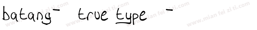 batang-常规true type西方字体转换